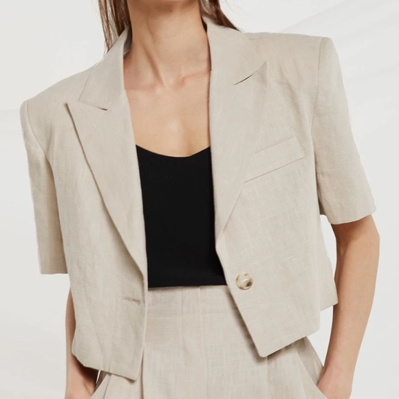 cropped linen jacket